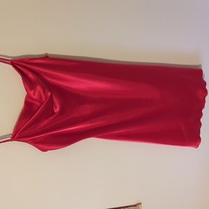 BEBE red satin like dress